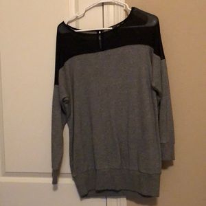 Gray and sheer sweater